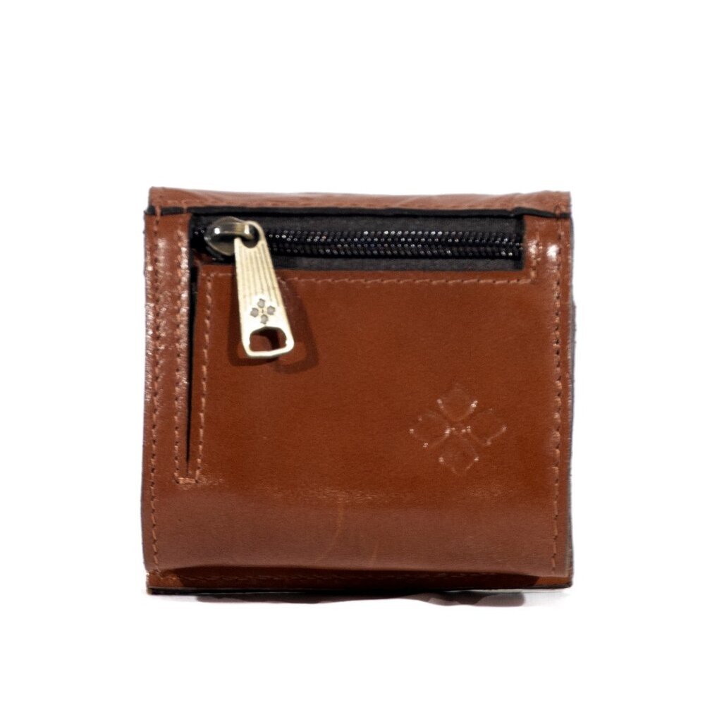 Patricia Nash Maida Tooled Leather Trifold Wallet Embossed Floral Leather Tan - Picture 2 of 3